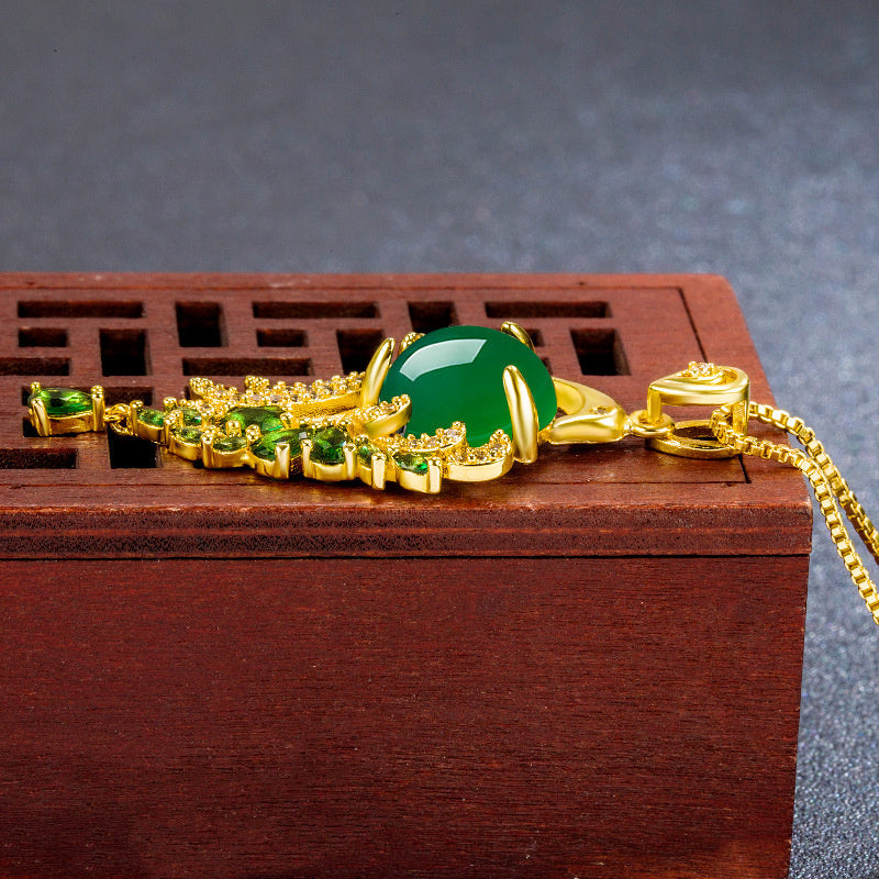 Collar Imperial de Plata esterlina y Jade verde
