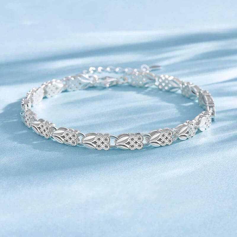 PULSERA TREBOL EN PLATA