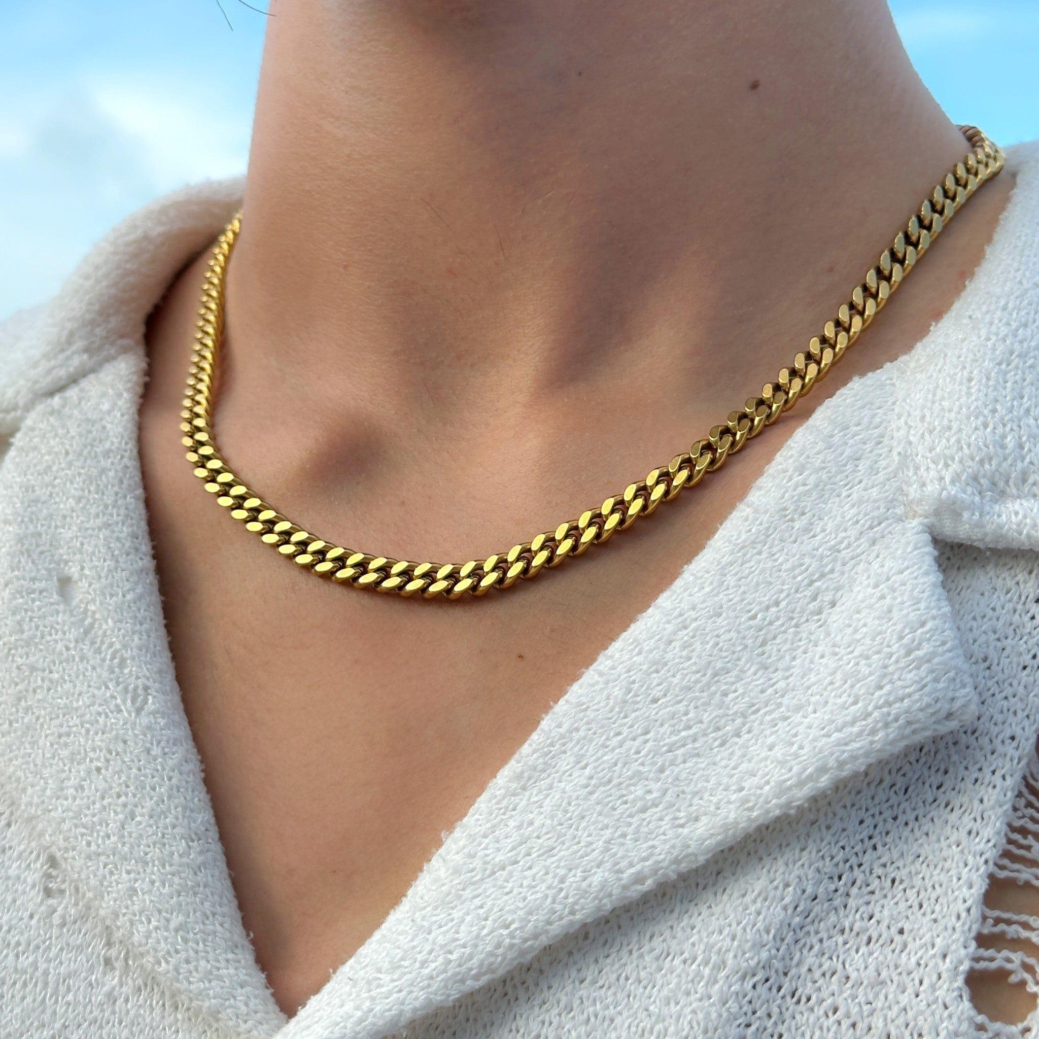 Collar Cubana de oro